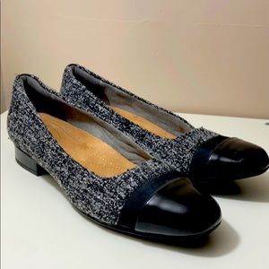 Black tweed Clarks Keesha Rosa Dress Pump flat, 10